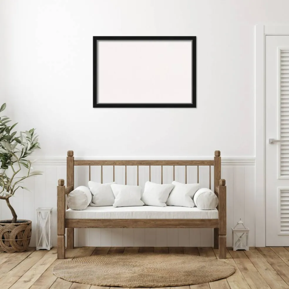 Eva Narrow Framed Corkboard, White Cork