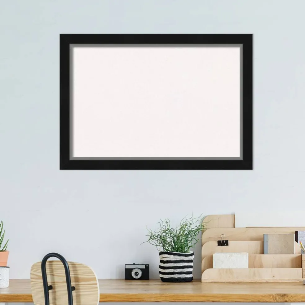 Eva Narrow Framed Corkboard, White Cork