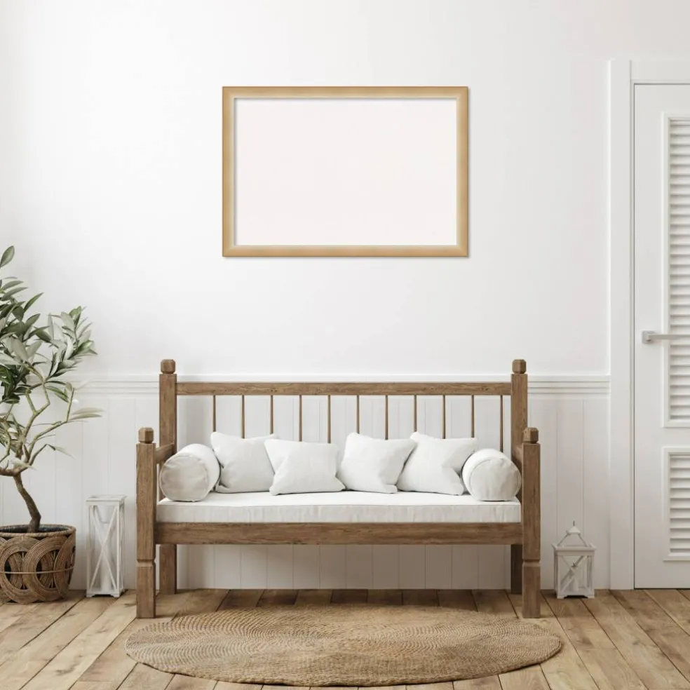 Eva Narrow Framed Corkboard, White Cork
