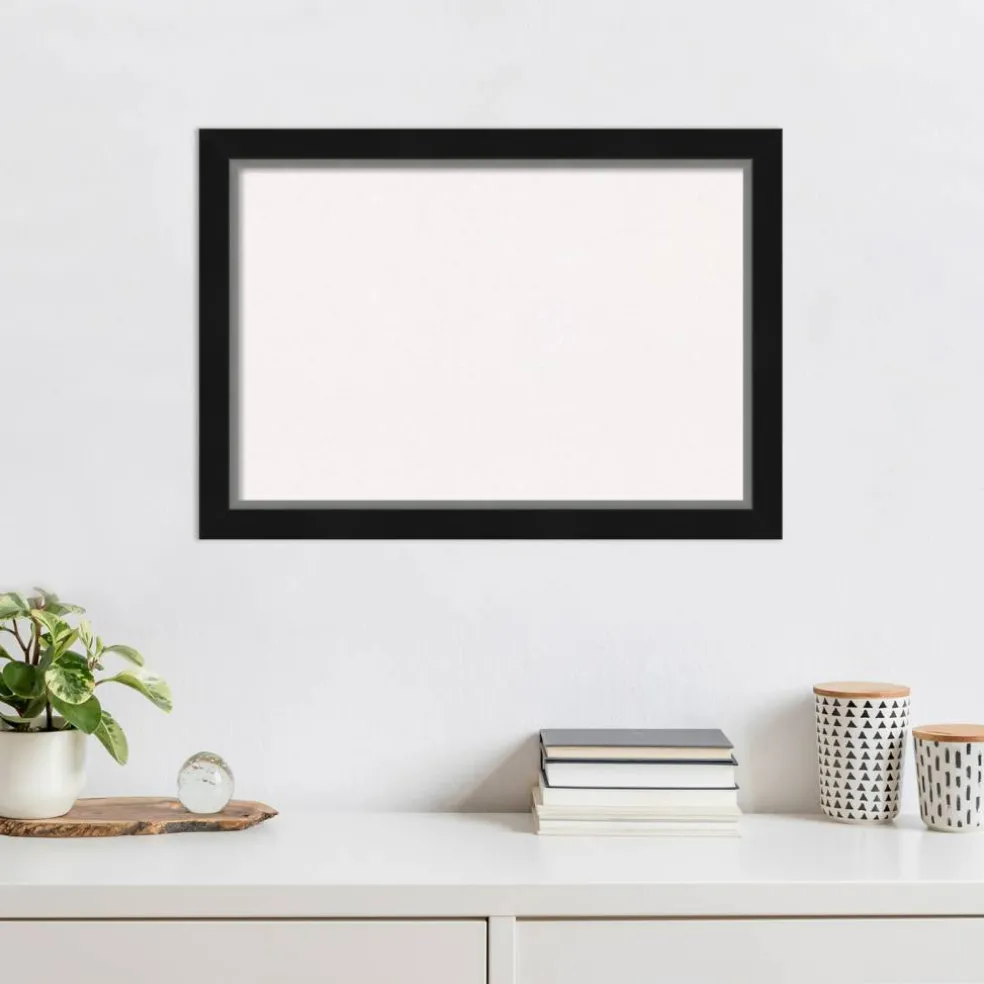 Eva Narrow Framed Corkboard, White Cork