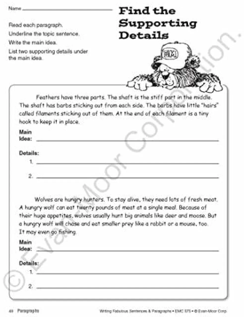 Evan-Moor Writing Fabulous Sentences & Paragraphs, Grades 4-6, Homeschool & Classroom Workbook, Activities, Main Ideas, Topic Sentences, Figurative Language, Descriptive Details, Writing Skills