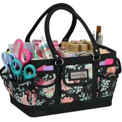 Everything Mary Black & Floral Collapsible Craft Caddy