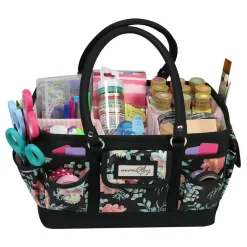 Everything Mary Black & Floral Collapsible Craft Caddy