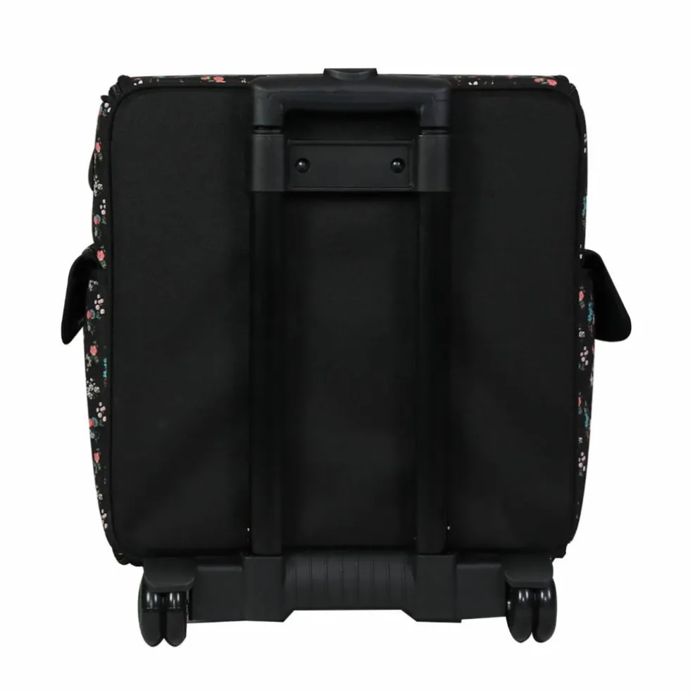 Everything Mary Black Floral Serger Machine Rolling Storage Case