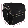 Everything Mary Black Floral Deluxe Collapsible Rolling Craft Bag