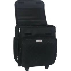 Everything Mary Black Quilted Rolling Scrapbook Storage Tote