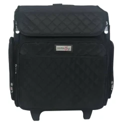 Everything Mary Black Quilted Rolling Scrapbook Storage Tote