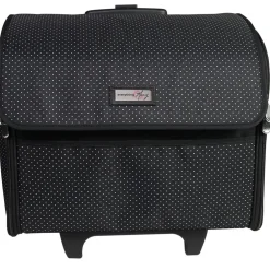 Everything Mary Collapsible Black Pin Dot Rolling Sewing Machine Tote