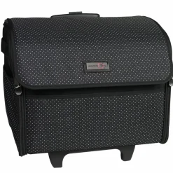Everything Mary Collapsible Black Pin Dot Rolling Sewing Machine Tote