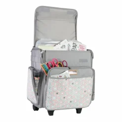 Everything Mary Gray Hexagon Rolling Scrapbook Storage Tote