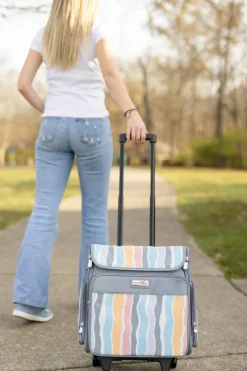 Everything Mary Gray Stripes Rolling Craft Bag