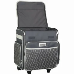 Everything Mary Gray & White Diamond Rolling Scrapbook Travel Case