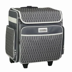 Everything Mary Gray & White Diamond Rolling Scrapbook Travel Case