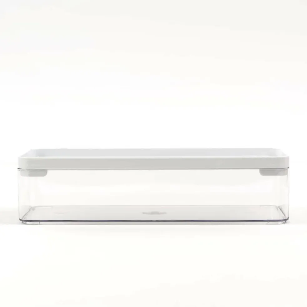 Everything Mary Large Clear Plastic Storage Box with White Lid