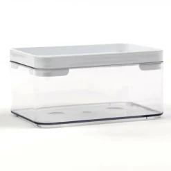 Everything Mary Small Clear Plastic Storage Box with White Lid