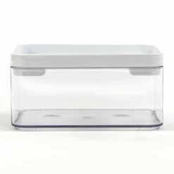 Everything Mary Small Clear Plastic Storage Box with White Lid