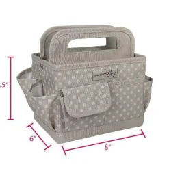 Everything Mary Tan Dots Collapsible Craft Caddy