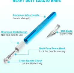 Exacto Knife Set, 2 Pcs Craft Knife with 40 Pcs Hobby Knife Replacement Blades