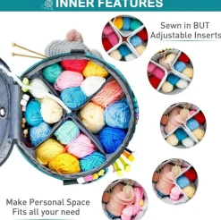 Expandable Crochet Bag-Knitting Bag Yarn Storage Organizer