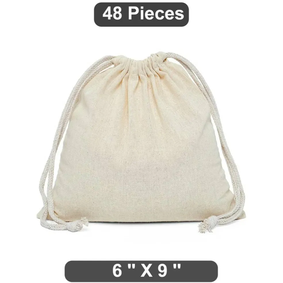 Expansive 6" x 9" Plain Cotton Muslin Pouch