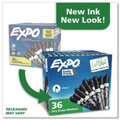 EXPO Broad Chisel Tip Low-Odor Dry-Erase Marker Value Pack - Black (36/Box)