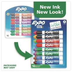 EXPO Broad Chisel Tip Low-Odor Dry-Erase Marker- Assorted Colors (16/Set)