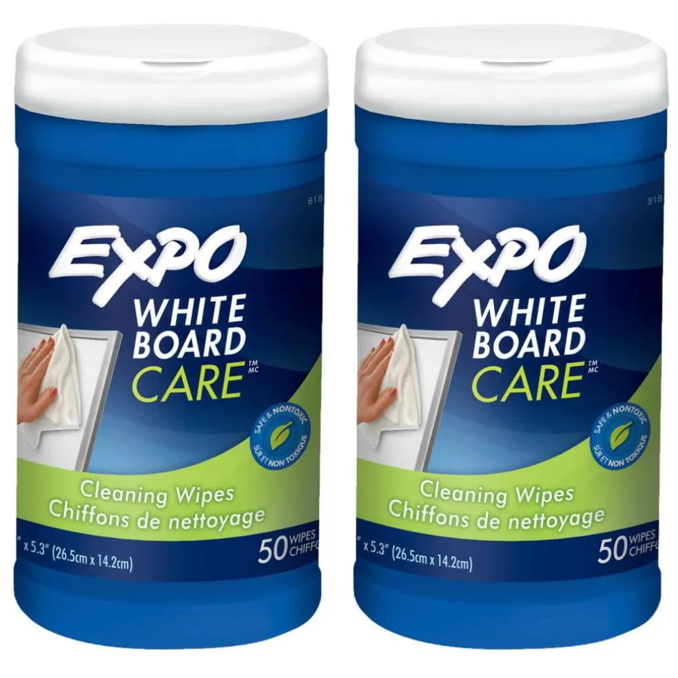 EXPO® White Board Care™ Cleaning Wipes, 2 Pack of 50