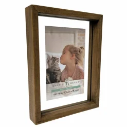 Expressions™ Brown Linear Wood Float Frame by Studio Décor®