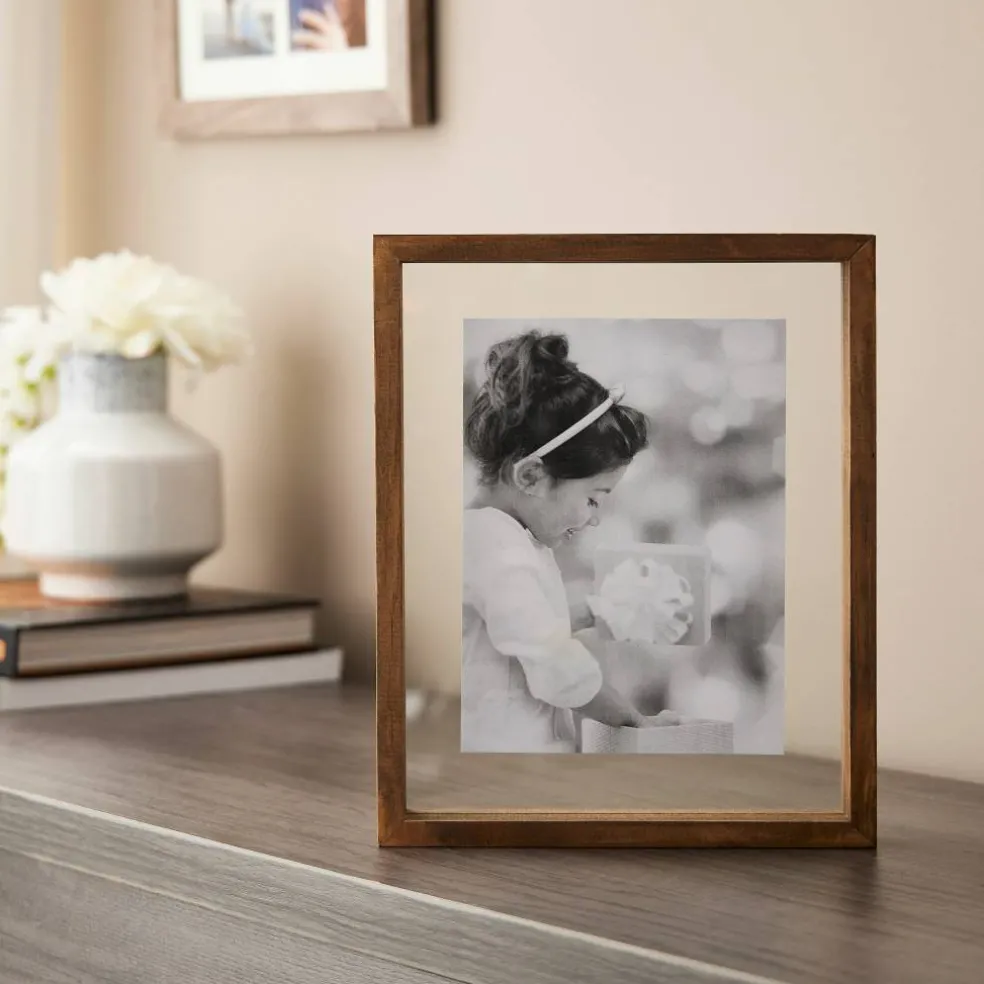 Expressions™ Brown Linear Wood Float Frame by Studio Décor®
