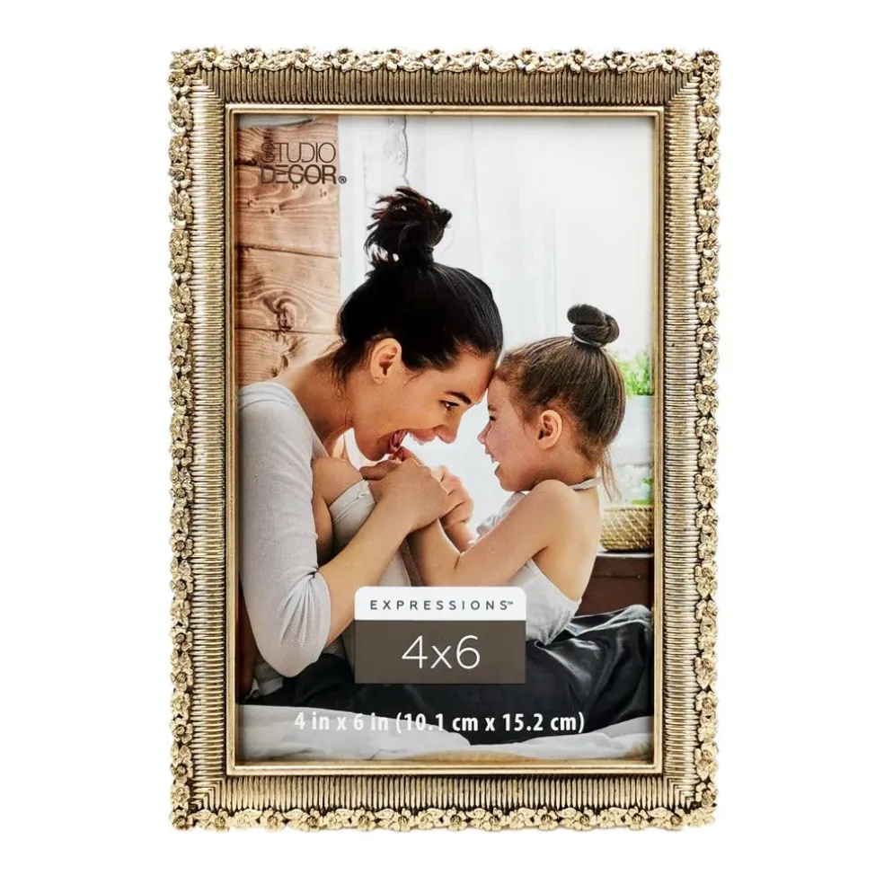 Expressions™ 4" x 6" Antique Gold Ornate Metal Tabletop Frame by Studio Décor®