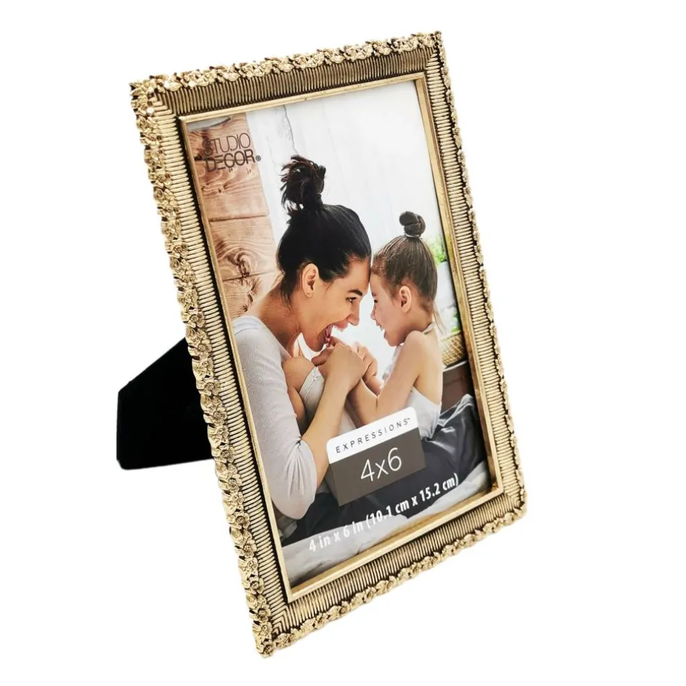 Expressions™ 4" x 6" Antique Gold Ornate Metal Tabletop Frame by Studio Décor®