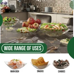 Exquisite Disposable Plastic Serving Bowls - for Parties, Salad Bar, Buffet, Candy - Bowl Set