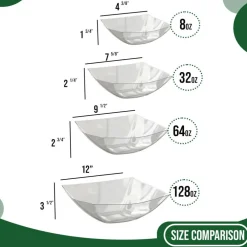 Exquisite Disposable Plastic Serving Bowls - for Parties, Salad Bar, Buffet, Candy - Bowl Set