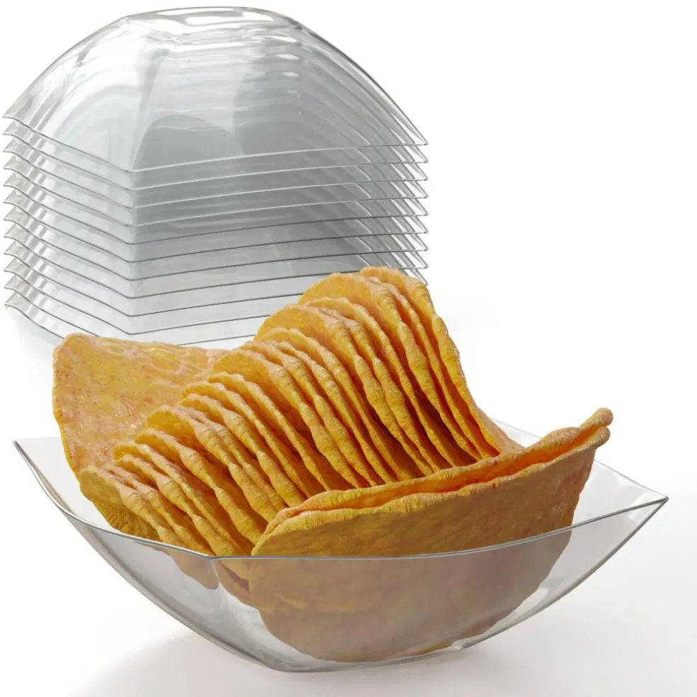 Exquisite Disposable Plastic Serving Bowls - for Parties, Salad Bar, Buffet, Candy - Bowl Set