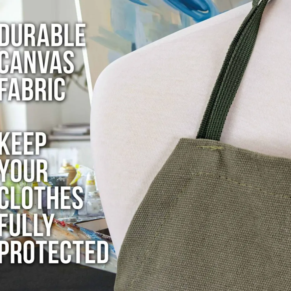Extra Large Canvas Adjustable Artist Apron (Size: 30" x 25")