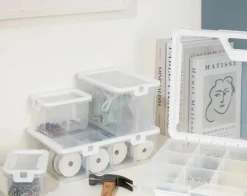 Ezy Storage Tall 4-Compartment Storage Box