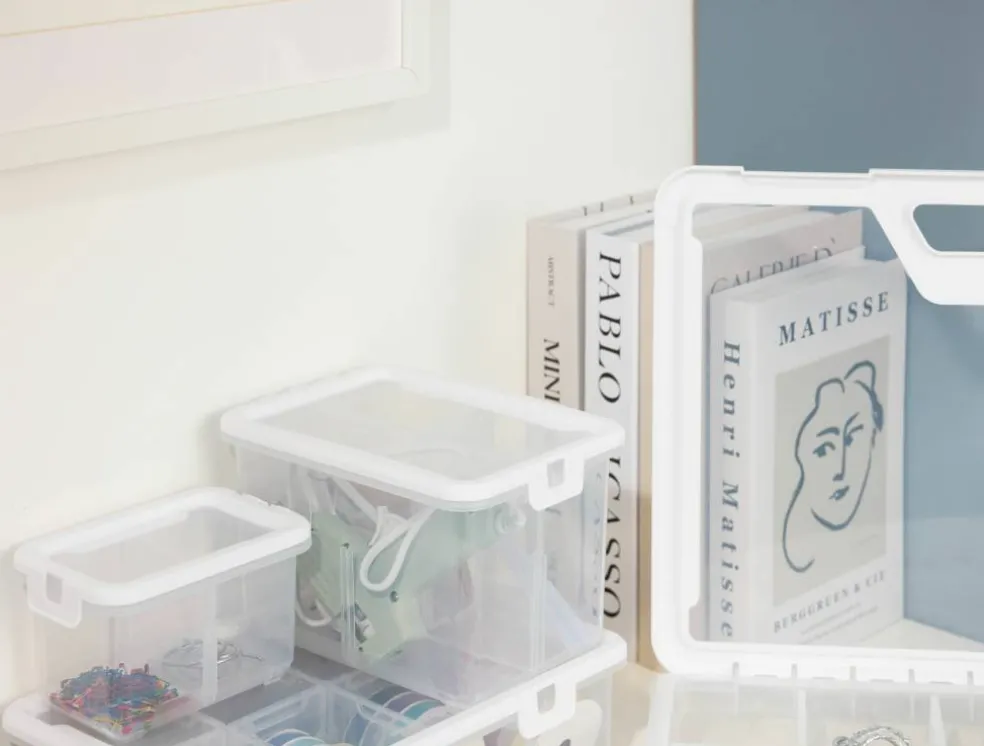 Ezy Storage Tall 4-Compartment Storage Box