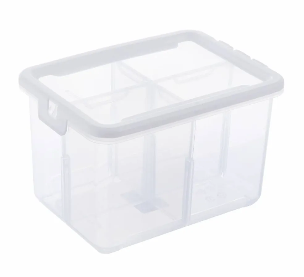 Ezy Storage Tall 4-Compartment Storage Box