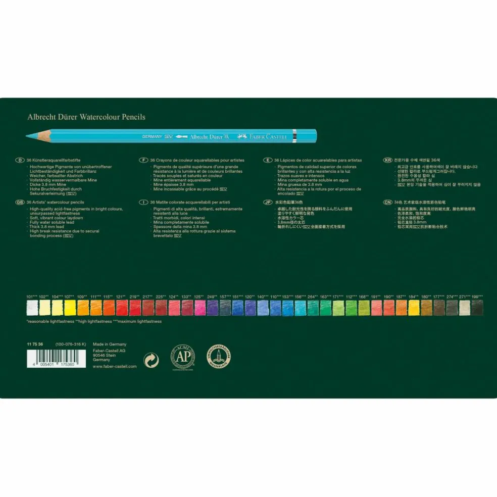 Faber-Castell Albrecht Durer 36 Color Watercolor Pencil Set