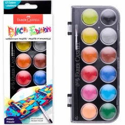 Faber-CastellĀ® Black Edition Primary Watercolor Palette