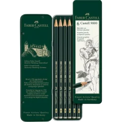 Faber-Castell® 9000 Graphite 6 Pencil Tin Set