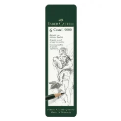 Faber-Castell® 9000 Graphite 6 Pencil Tin Set