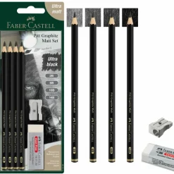 Faber-Castell® 6-Piece Graphite Matt Pencil Accessory Set