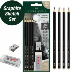 Faber-Castell® 6-Piece Graphite Matt Pencil Accessory Set