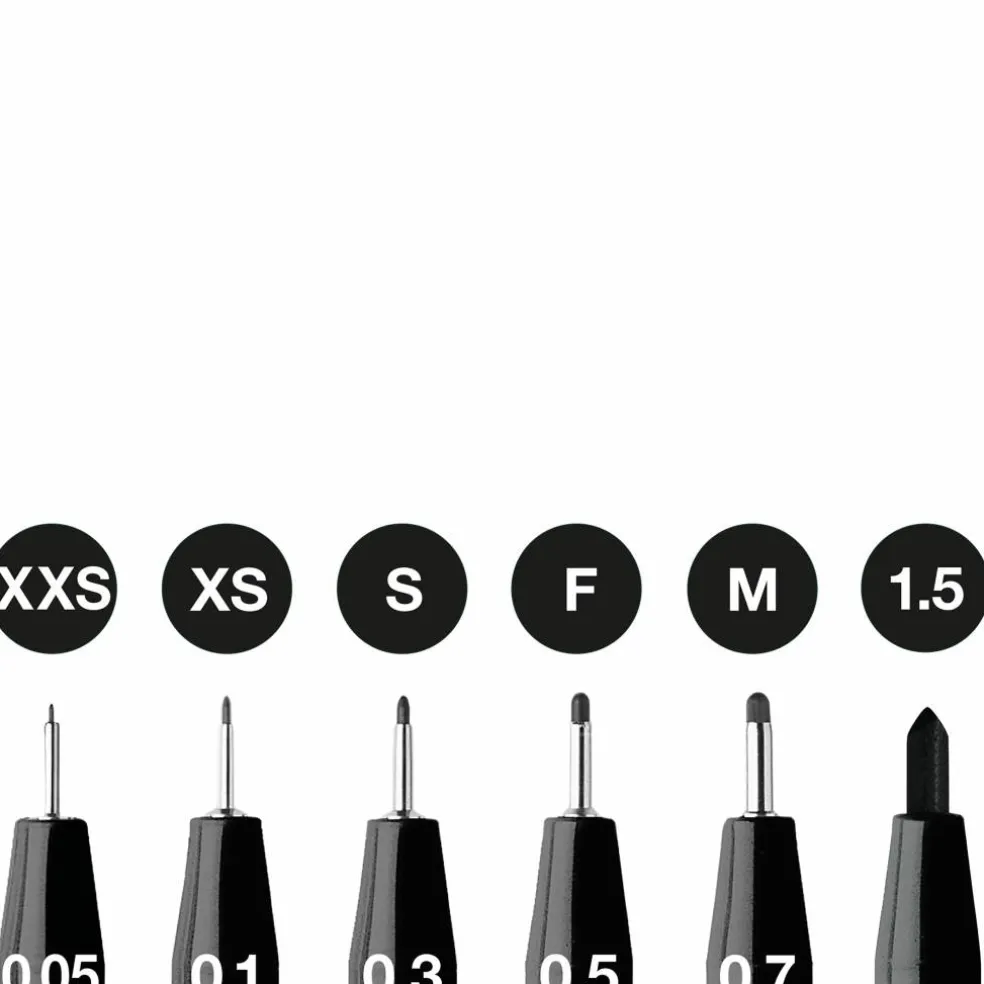 Faber-Castell® PITT® 0.05mm-1.5mm Black 6 Piece Artist Pen Set