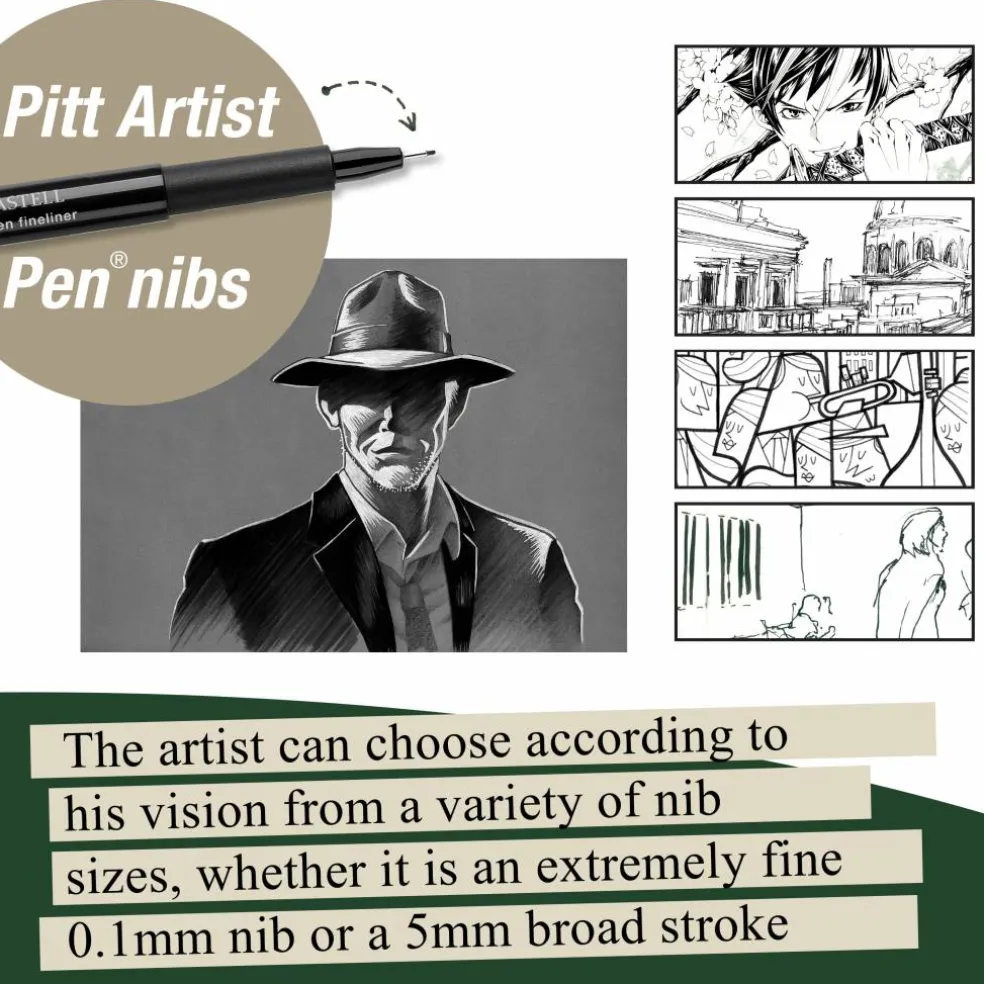 Faber-Castell® PITT® 8 Piece Black Artist Pen Set