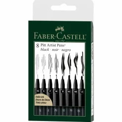 Faber-Castell® PITT® 8 Piece Black Artist Pen Set