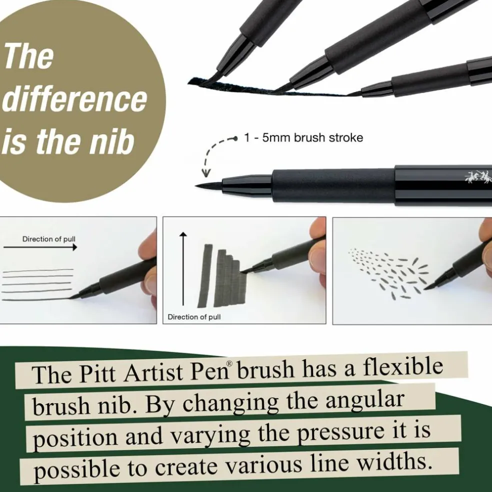 Faber-Castell® PITT® 8 Piece Black Artist Pen Set