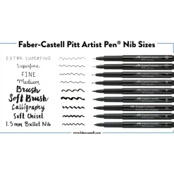 Faber-Castell® PITT® 8 Piece Black Artist Pen Set