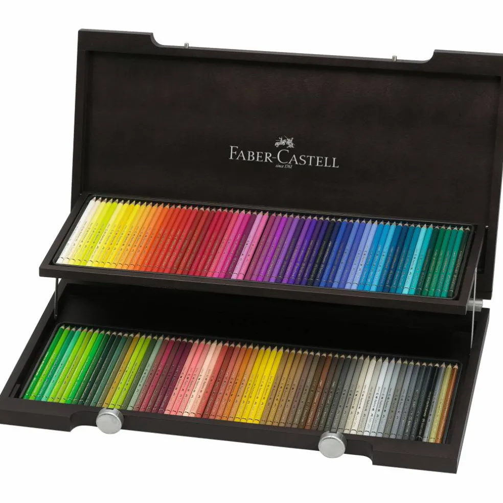 Faber-Castell Polychromos 120 Color Colored Pencil Set in Wood Case